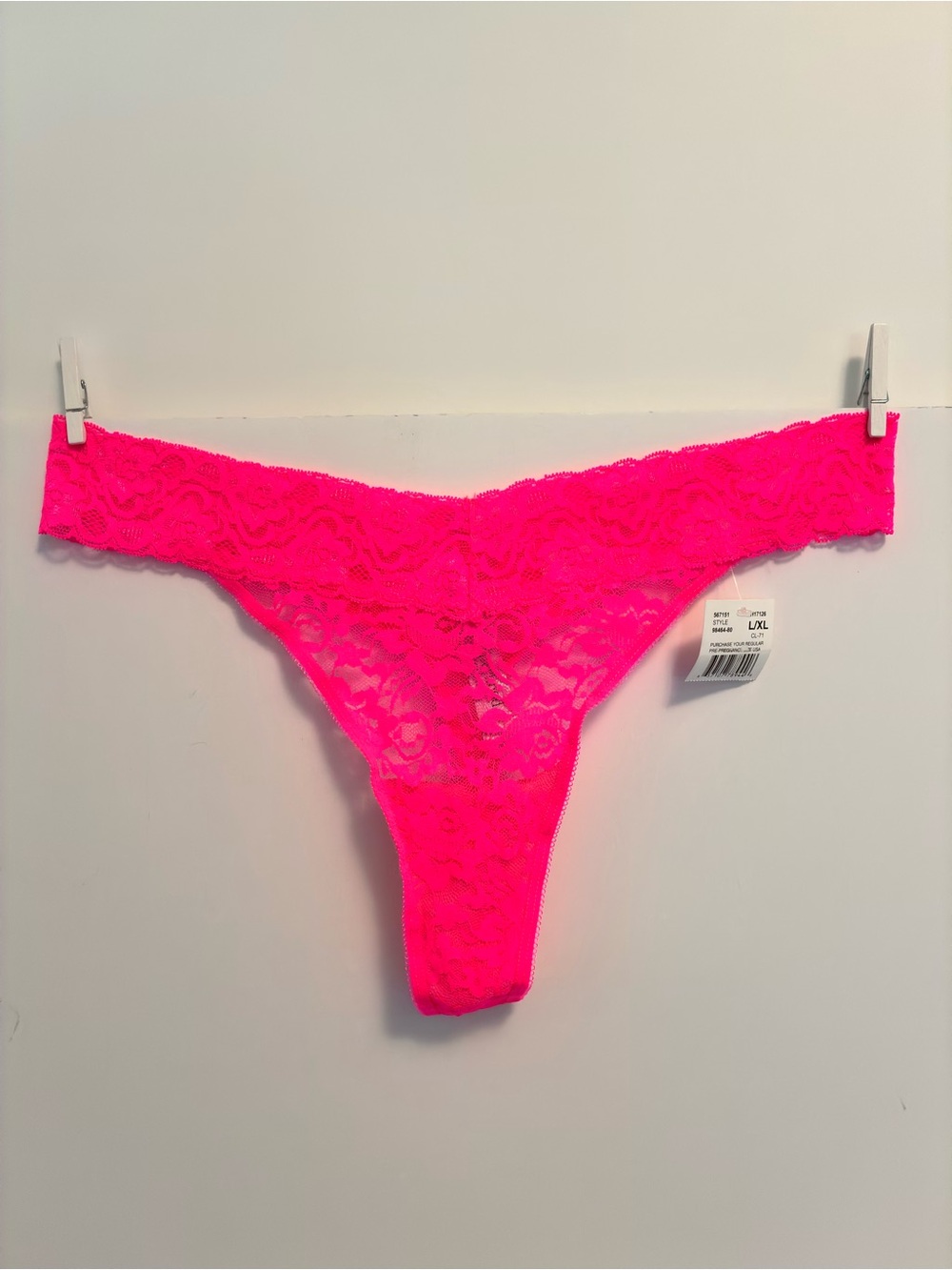 Motherhood Maternity Intimates Lace Thong Hot Pink Size L/XL New With Tags